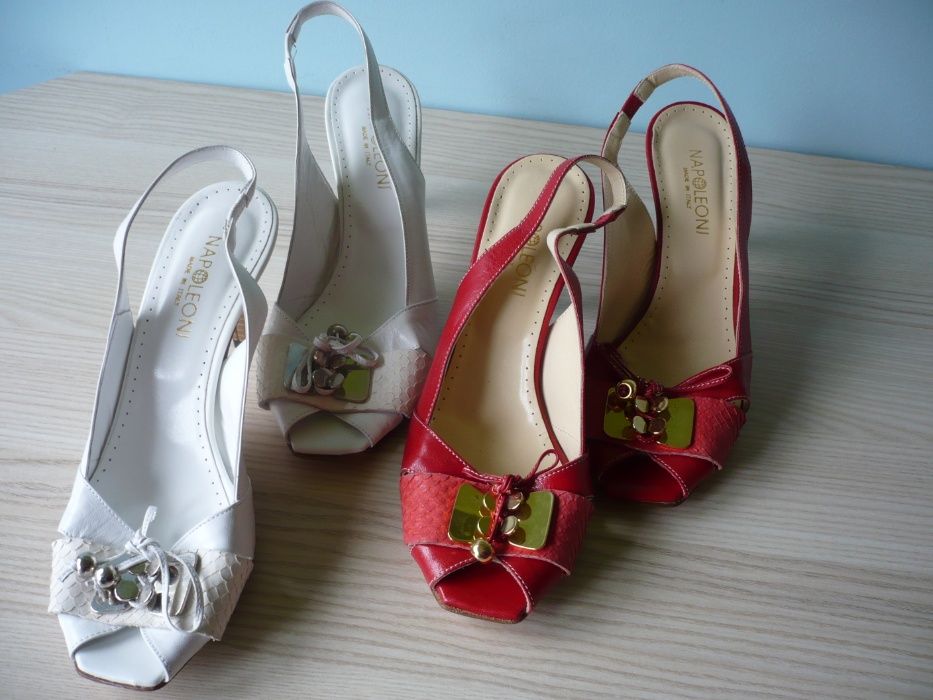 sandałki na lato szpilki impreza rozm. 37 nowe czerwone i białe