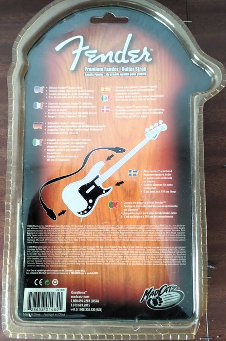 Correia Guitarra Baixo Fender Nova Caveira Skull