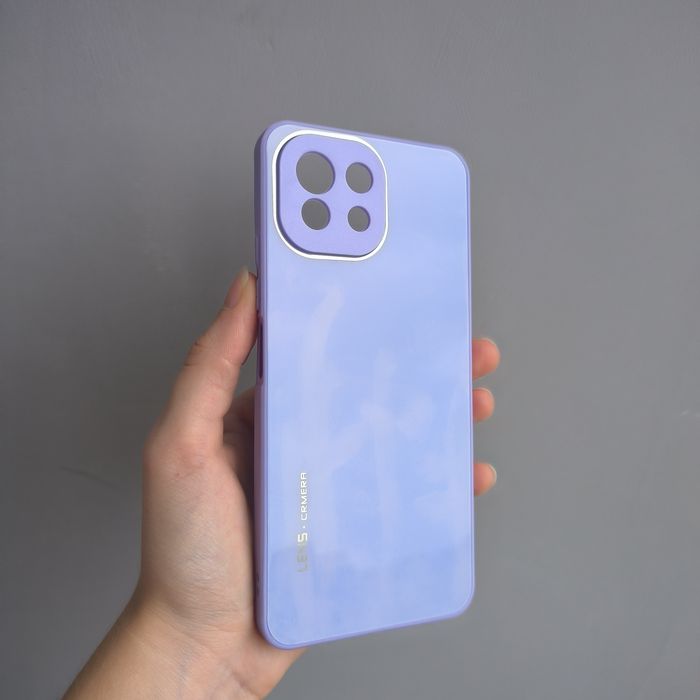 Чохол GlassCase Xiaomi Mi 11 Lite 5G ліловий (з захистом камери)