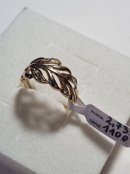 złoty pierścionek  r.15
