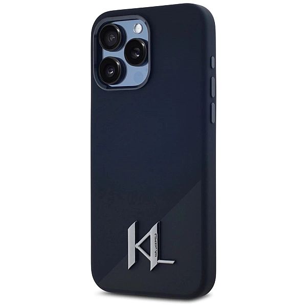 Etui Karl Lagerfeld Silicone Shadow Metal Initial MagSafe do iPhone 15