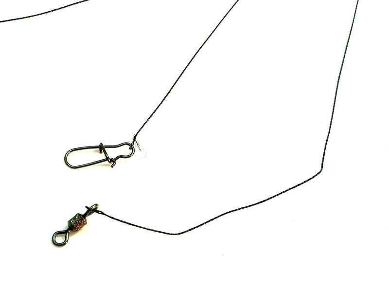 Przypon wolframowy 6kg 35cm - dwie sztuki, cienki splot, mocne agrafki