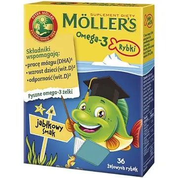 Mollers rybki 36 шт бад рибки яблучні омега