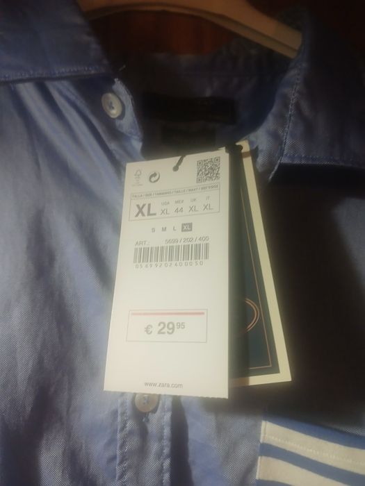 Camisa zara de homem nova com etiqueta e preço