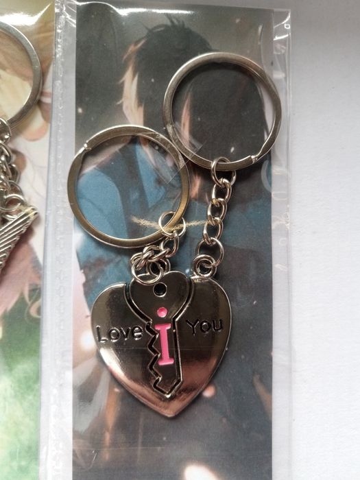 2X Porta Chaves Namorados pendente yin yang love you amor seta coracao