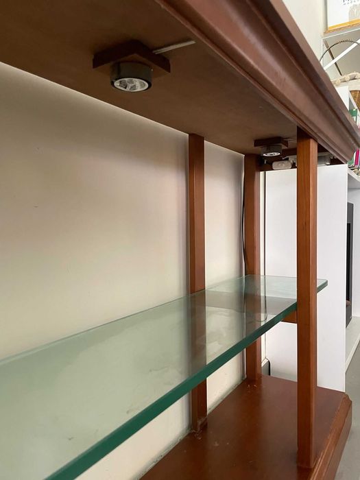 Consola Cerejeira e Vidro