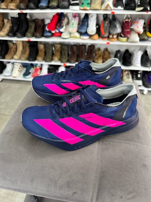 ОРИГІНАЛ 100% Кросівки Adidas Adizero Adios Pro 4 Dark Blue Shock Pink Men's 42 2/3