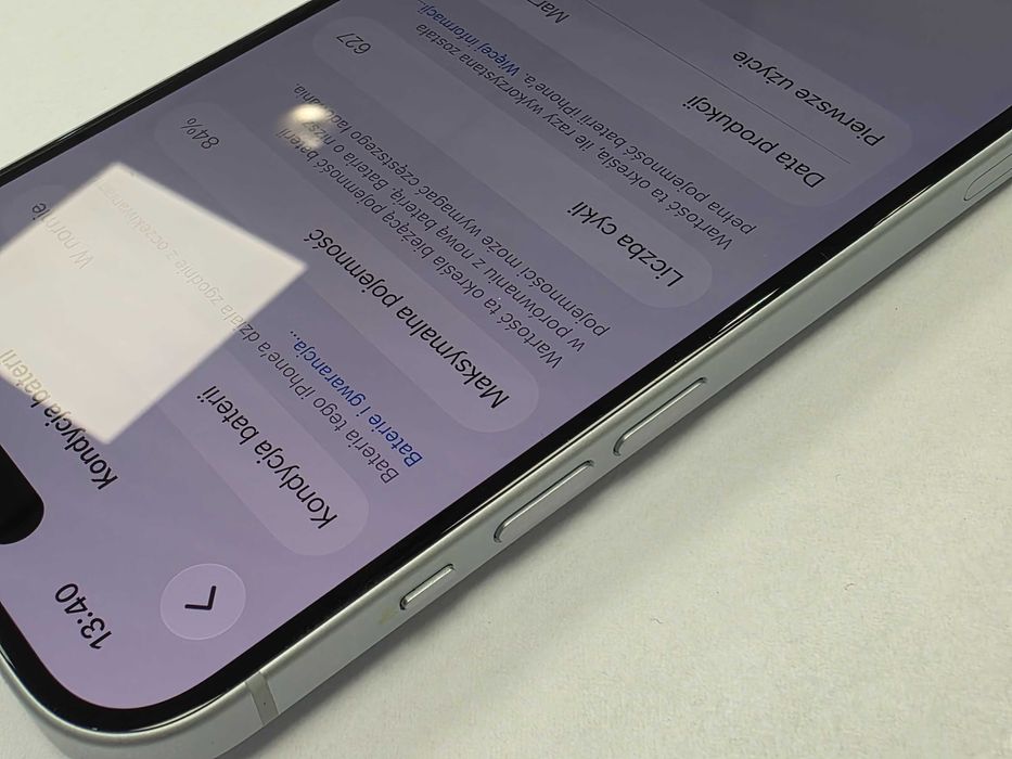 Iphone 15 128GB/ Blue/ Niebieski/ Bateria 84%/ Grade A + ładowarka/ Gwarancja 6 MSC