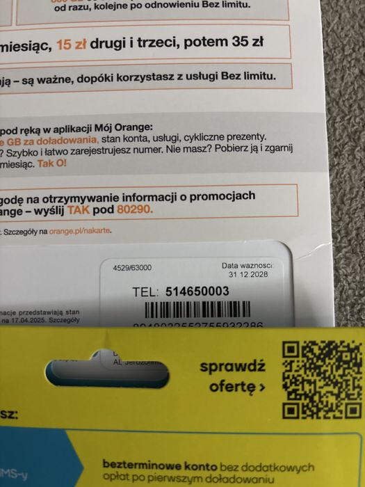Orange łatwy numer