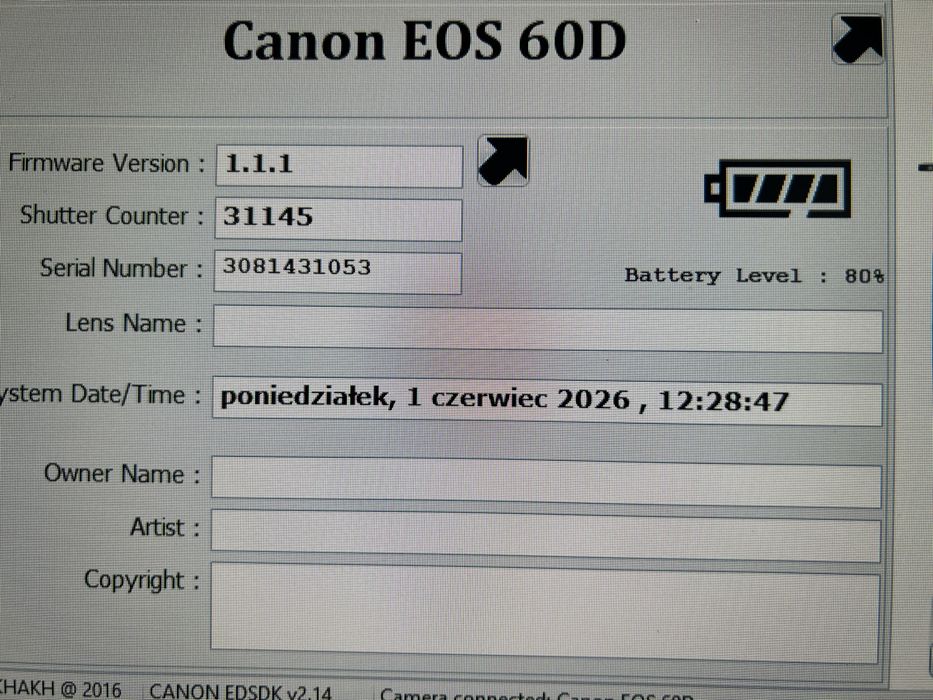 Canon Eos 60d - pełny komplet