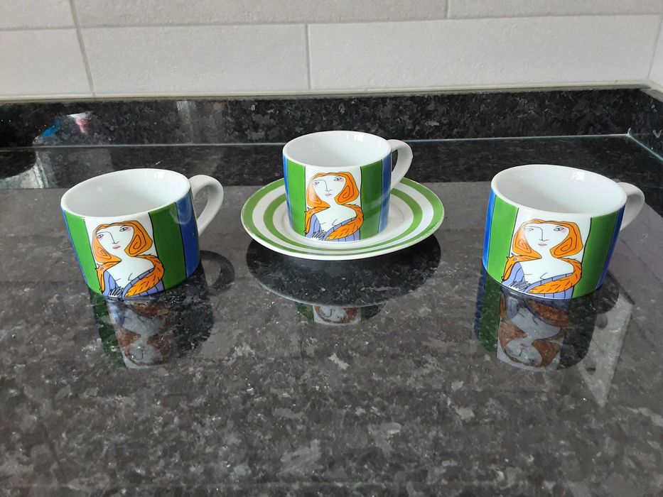 Set of 3 Cubist Mugs + 1 Saucer64730239153667120