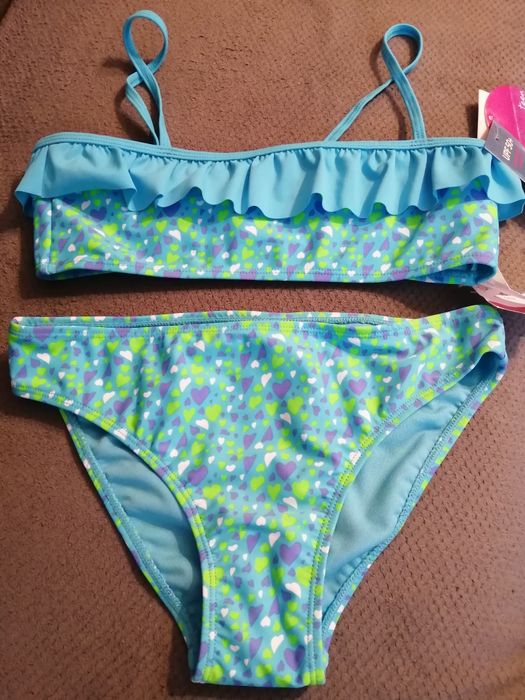 Strój kąpielowy, bikini, nowy, dwuczęściowy UPF 50+ serca r. 158