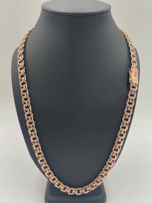 Złoty łańcuszek 14kt (585) 88 gram Splot Garibaldi Bismark 61 cm