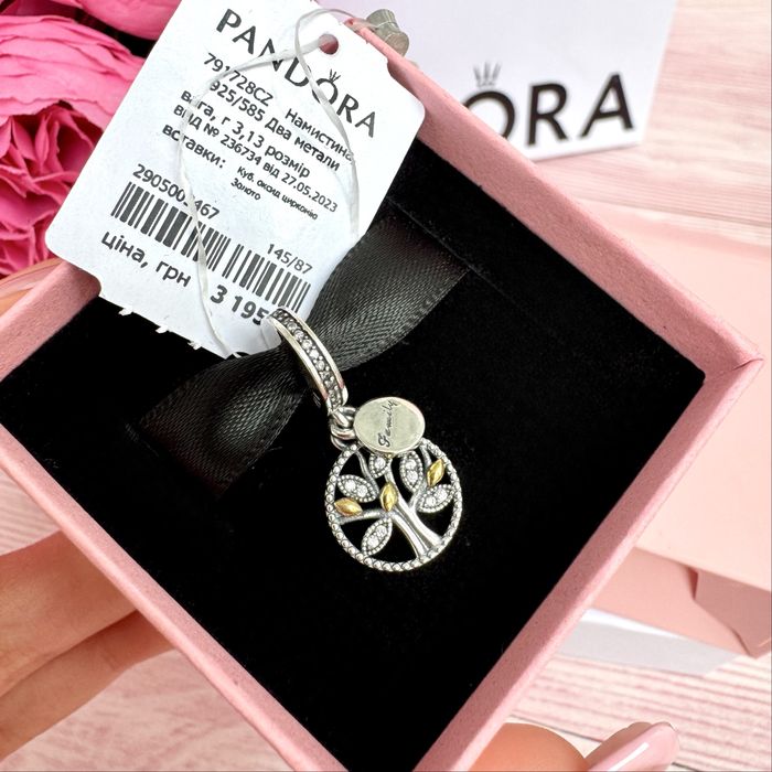 Шарм Pandora, Намистина нова оригінал Пандора Підвіска срібло бусина "Родинне дерево"