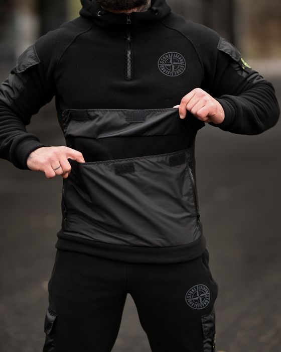 Стильный спортивный костюм мужской, спортивний костюм зимовий чорний