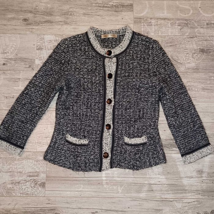 MARC CAIN żakiet/sweter wełna+alpaka +inne ciepły styl Channel M/L