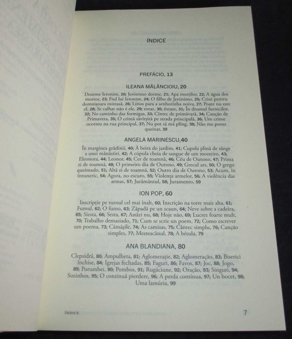 Livro Antologia de Poesia Romena Contemporânea Bilingue