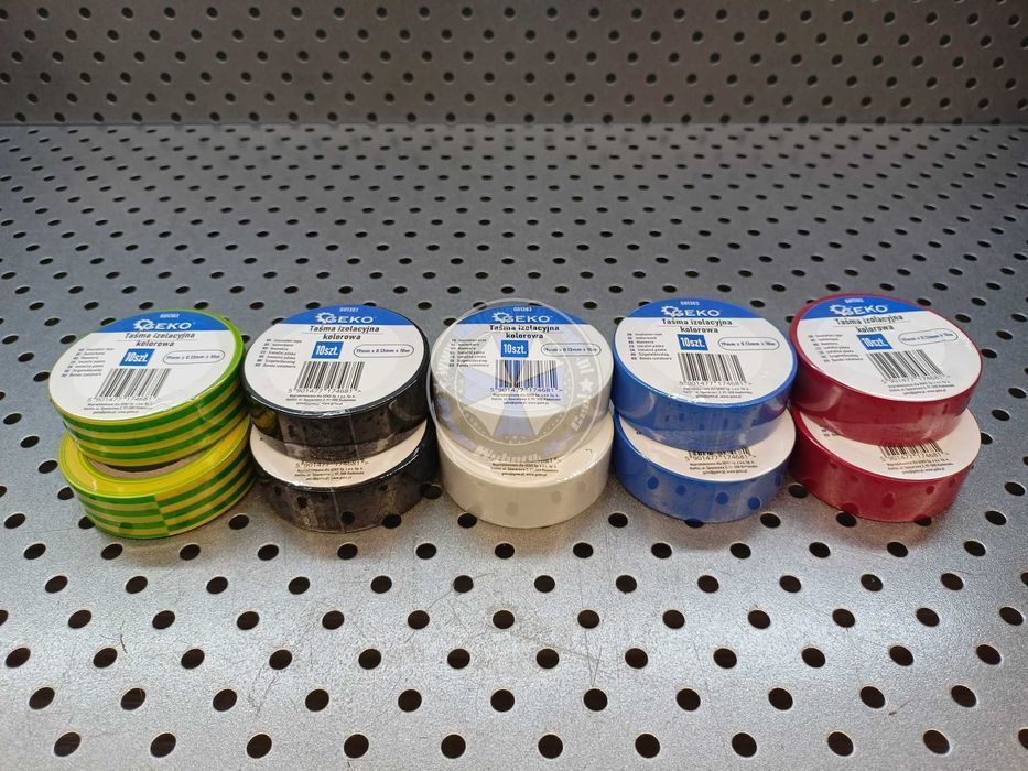 Taśma izolacyjna kolorowa 19mm x 0,13mm x 10m - zestaw 10 sztuk