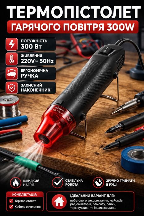 Термофен гарячого повітря 300W