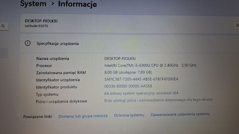 Laptop Dell Lattitude i5-6300 8GB