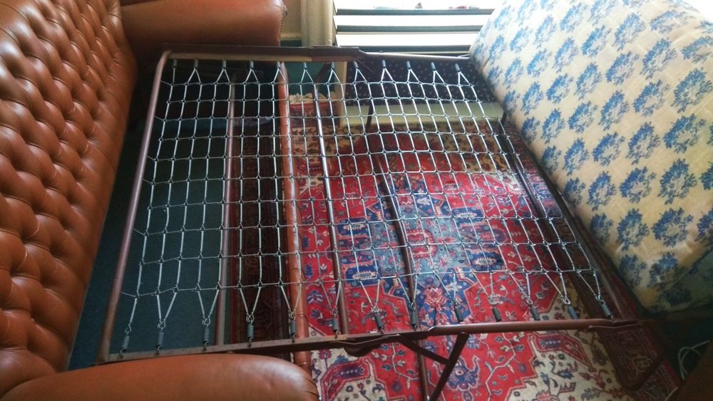 Sofá cama Vintage em pele