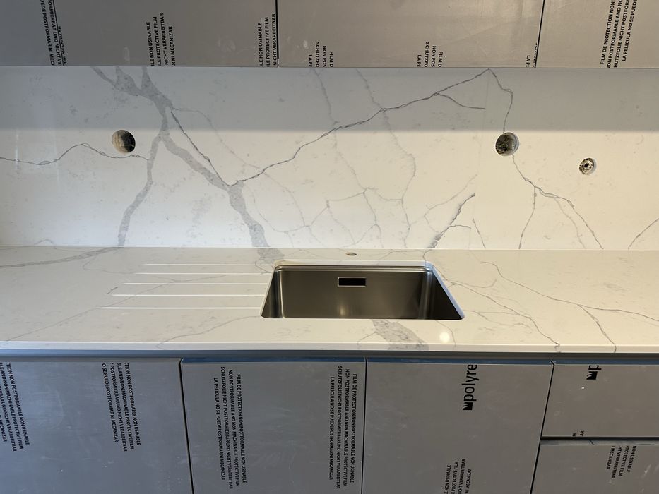 Bancada de cozinha quartzo marmore