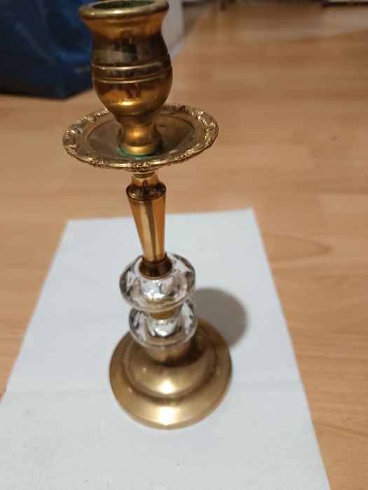 PRL świecznik zdobiony