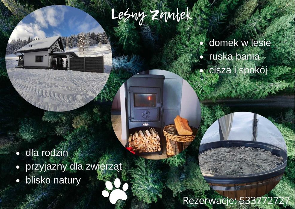 Domek do wynajęcia- balia z jacuzzi, kominek. Wolna Wielkanoc 2026!!!