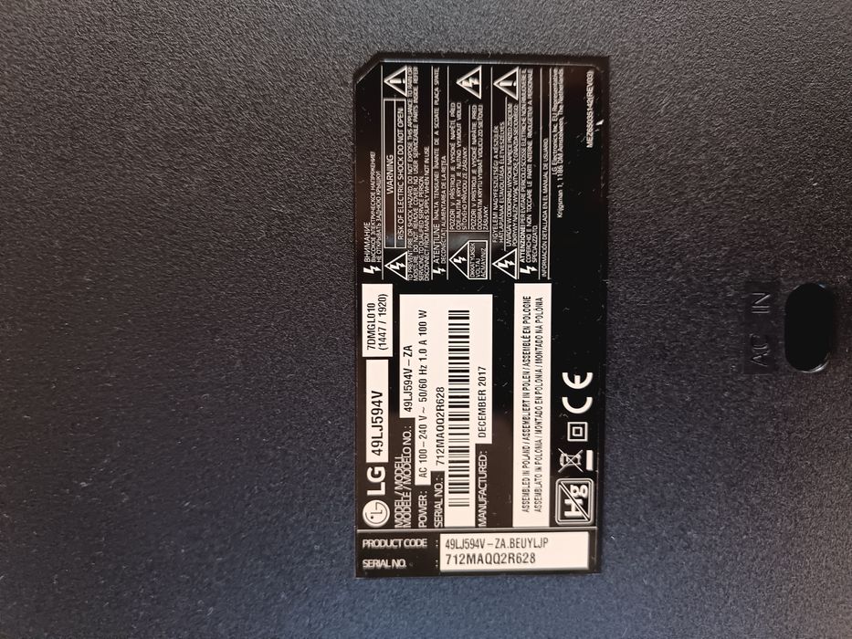 Tv LG 49LJ594V peças