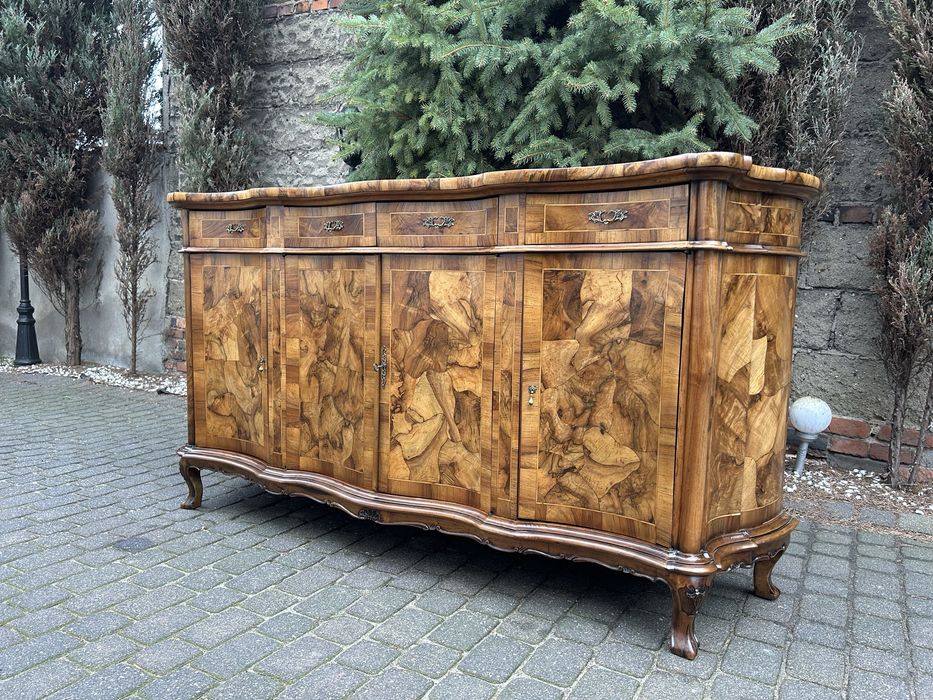 Antyczna Komoda Ludwikowska Ludwik Kredens Intarsja Po Renowacji !!