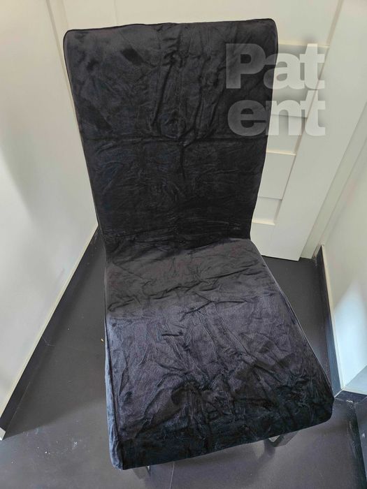 Pokrowce na krzesła miękkie welurowe czarne 6 sztuk welvet