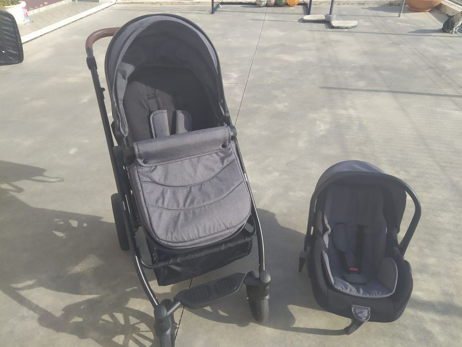 Conjunto carrinho/alcofa + ovo/cadeira de transporte