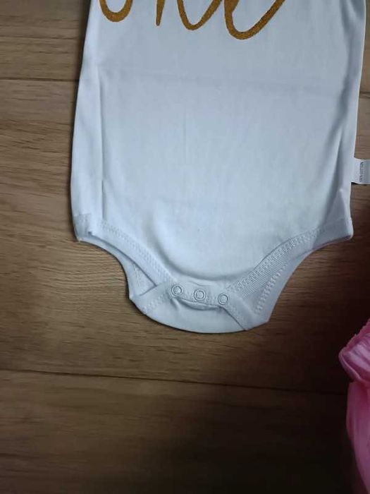 Nowy Komplet zestaw na roczek  spódniczka / body / opaska / rozm 74/80