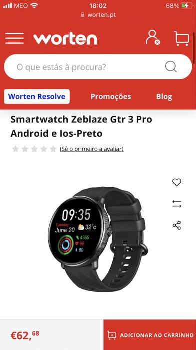 Smartwatch Zeblaze Gtr 3 Pro Android NOVO