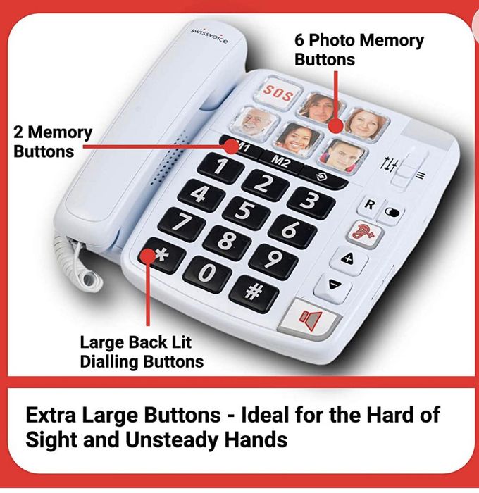 Telefone p/ dificuldade visual,  auditiva números e  som amplificado .64750485330306123