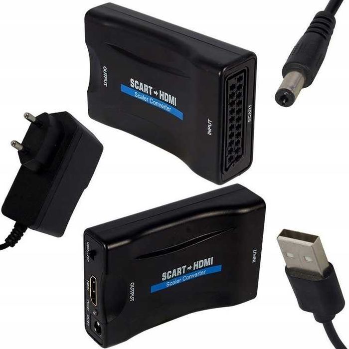 Adapter Konwerter HD Sygnału SCART AV Euro do HDMI * Video-Play