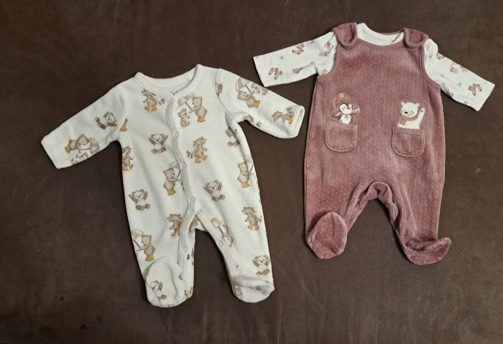 Conjunto babygrow, bodies com jardineiras para 0 meses (50cm)