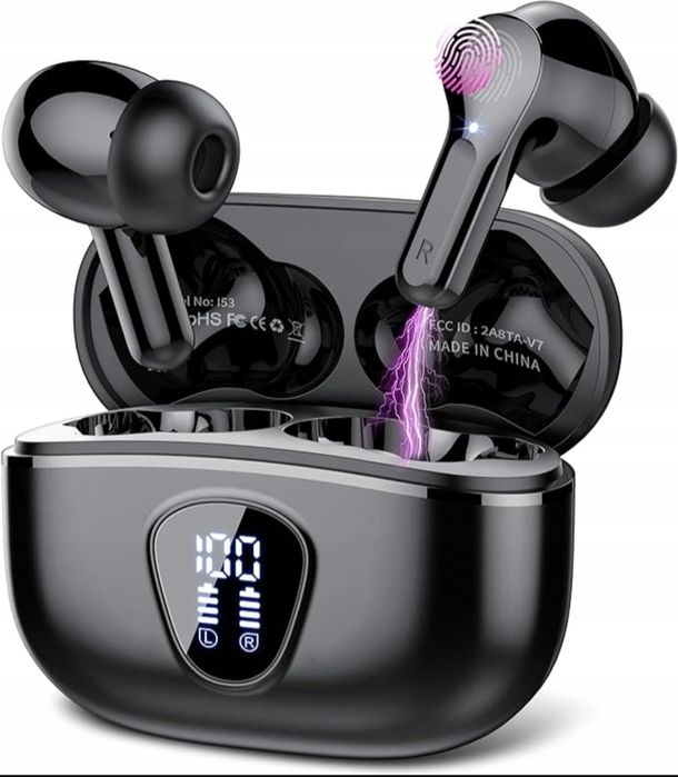 Bezprzewodowe słuchawki douszne Bluetooth 5.3 z 4 mikrofonami ENC I53