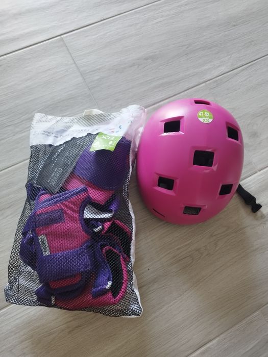 Patins em linha de criança bom estado com proteções