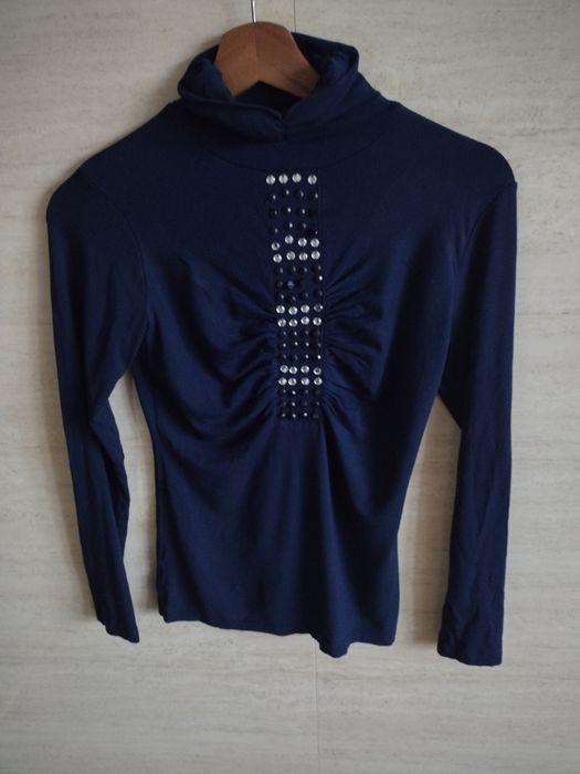 Półgolf cienki granatowy