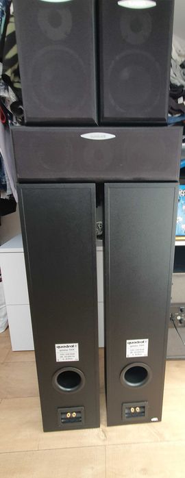zestaw kina domowego z kolumnami i subwooferem, (ONKYO + Quadral)