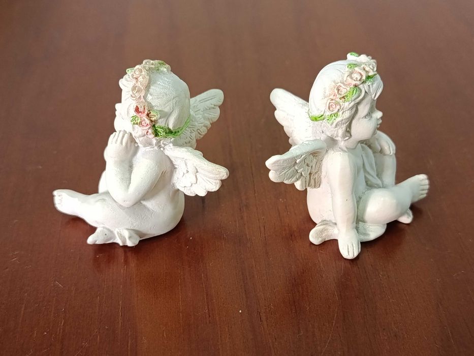 Conjunto 2 Estatuetas Decorativas de Anjos