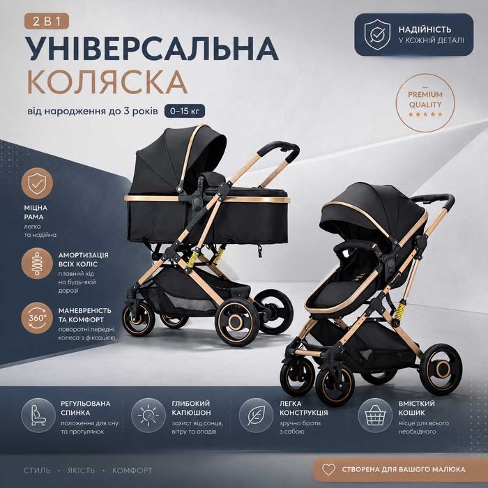 Дитячі коляски 2в1 / Нові / Відправка без предоплати