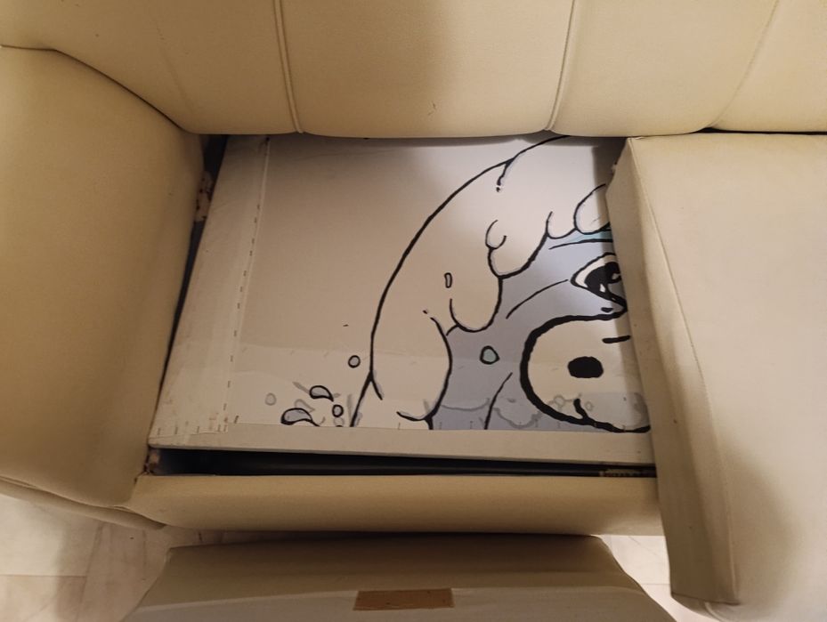 Sofá cama pele creme