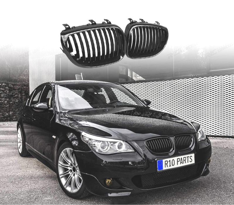 GRELHAS FRONTAIS BMW E60 E61 03-10 LOOK M PERFORMANCE PRETO BRILHANTE