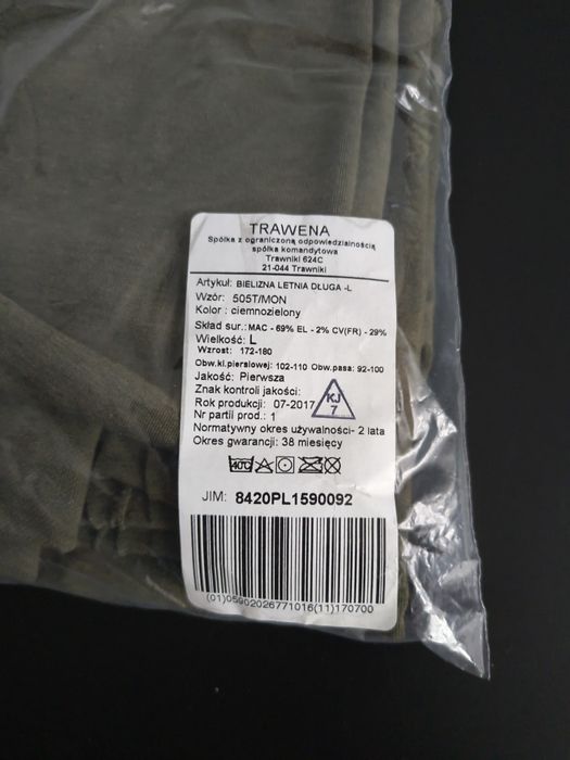 Komplet bielizny letniej długiej  r.L wzór 505T/MOM khaki