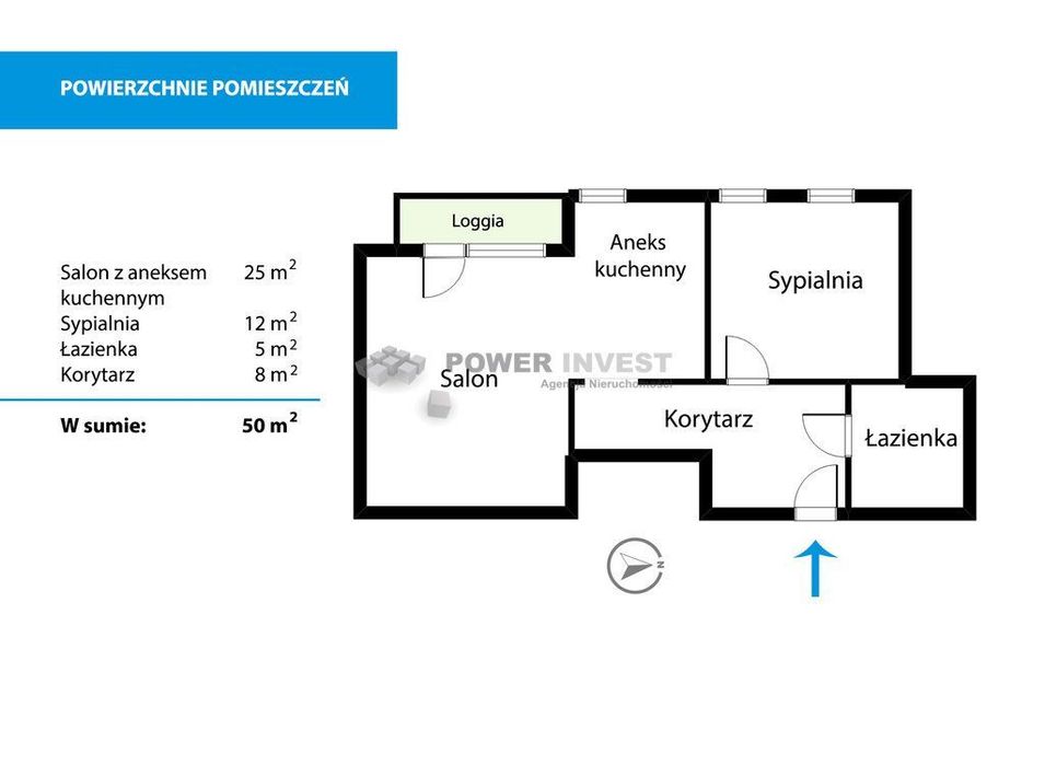 50 m² z balkonem i widokiem na Kraków | 2 pokoje |