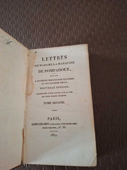 Edição de 1811 Lettres de Madame de Pompadour