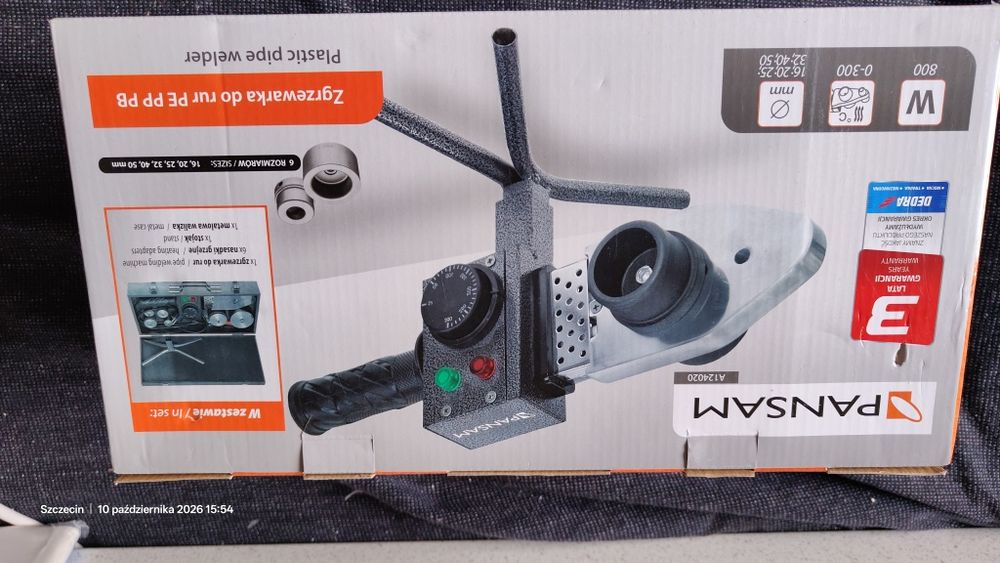 Zgrzewarka do rur plastykowych PE PP PB . Zestaw jednokrotnie użyty