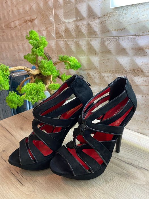 Buty na obcasach szpilki sandały Wojas skóra r. 37, 24 cm nowe